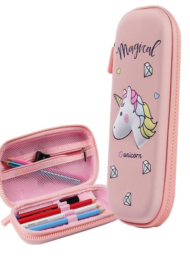 Parshya EVA 3D Small Pencil Case Pouch, Large Capacity Magical Unicorn Pen and Pencil Bag with Compartment, Kawaii Stationery School Pouch with Zipper for Kids and Student - Image 2